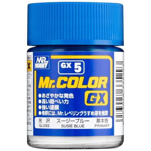 Mr. Hobby GX5 Mr. Color GX Gloss Susie Blue Lacquer Paint 18ml - A-Z Toy Hobby