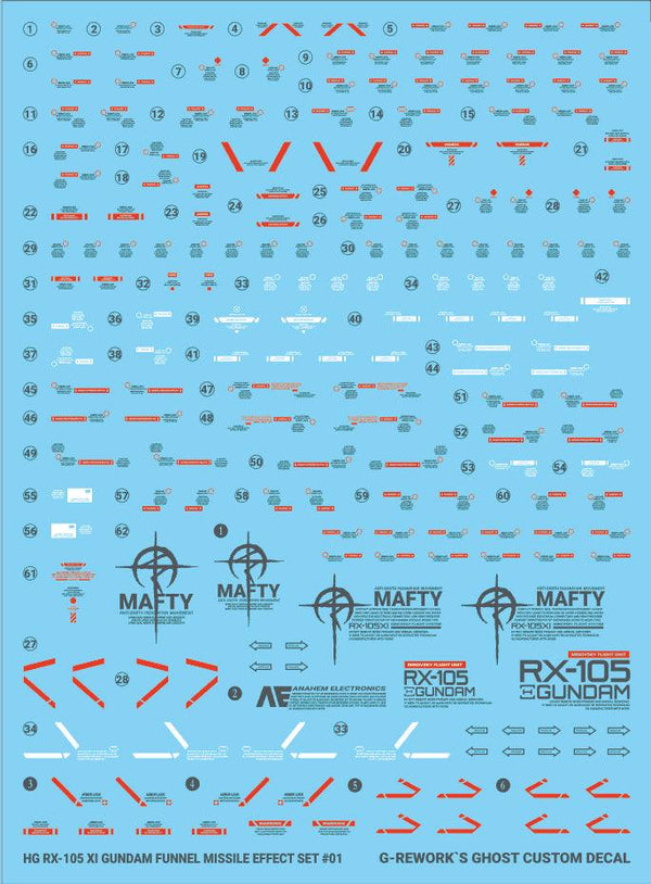 G-Rework Water Decal For HG RX-105 Xi - A-Z Toy Hobby