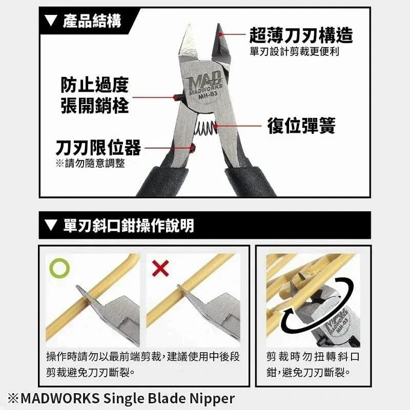 Madworks MH-03 Single Blade Nipper - A-Z Toy Hobby