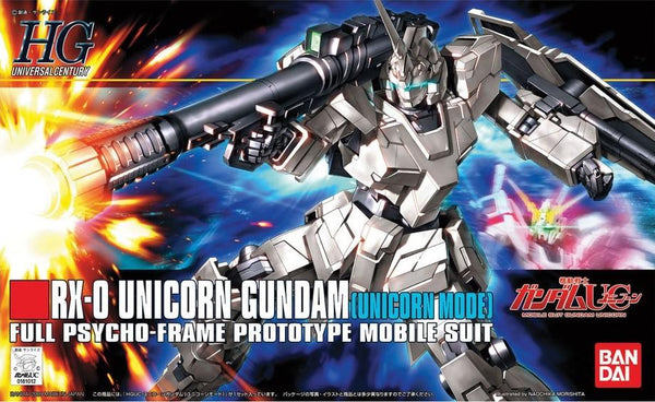 Bandai 101 RX-0 Unicorn Gundam (Unicorn Mode) HGUC 1/144 Model Kit - A-Z Toy Hobby