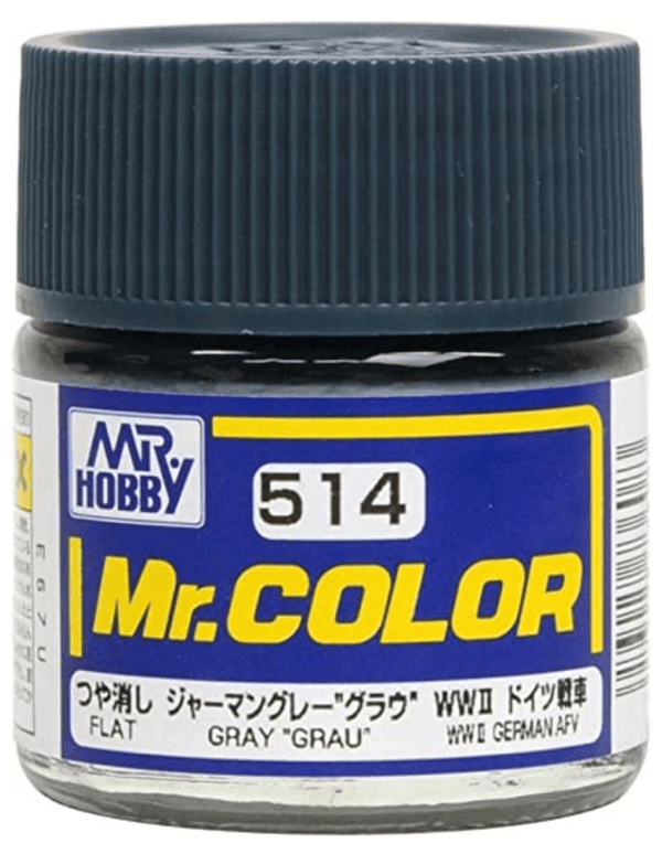 Mr. Hobby C514 Mr. Color Flat Gray "Grau" WWII German AFV Lacquer Paint 10ml - A-Z Toy Hobby