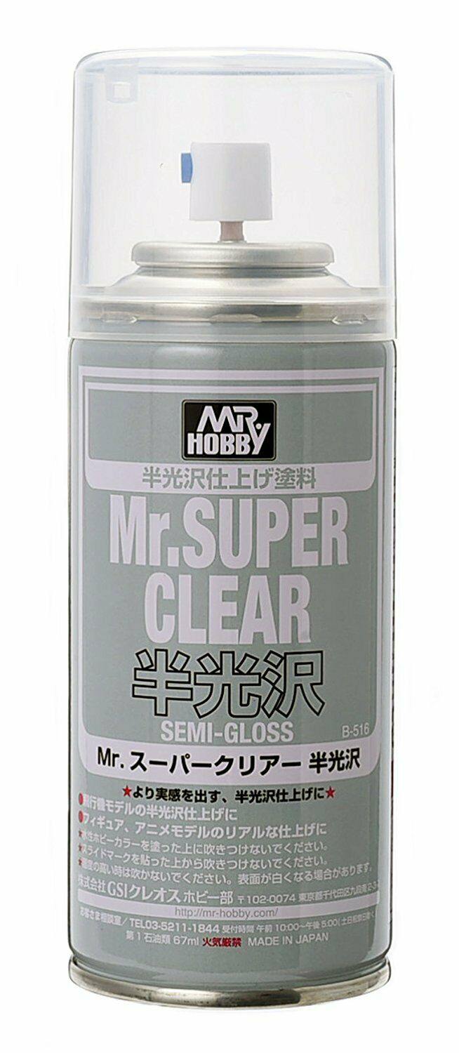 Mr. Hobby B516 Mr. Super Clear Semi Gloss Top Coat Spray Paint 170ml - A-Z Toy Hobby