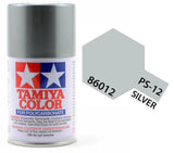 Tamiya 86012 PS-12 Silver Polycarbonate Spray Paint 100ml TAM86012 - A-Z Toy Hobby