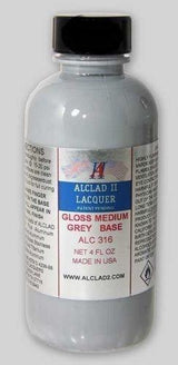 Alclad II ALC-316 Gloss Medium Gray Base Primer Paint 4oz - A-Z Toy Hobby