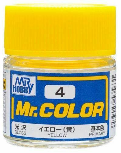 Mr. Hobby C4 Mr. Color Gloss Yellow Lacquer Paint 10ml - A-Z Toy Hobby