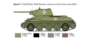 Italeri 6570 T-34/76 Model 1943 Tank Premium Edition 1/35 Model Kit - A-Z Toy Hobby
