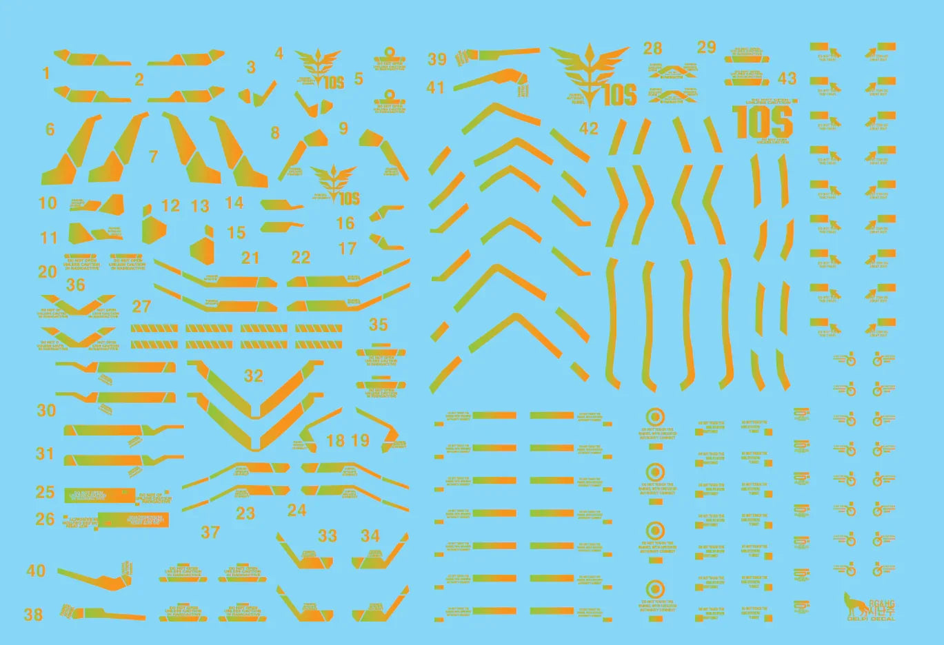 Delpi Gold Holo Water Decal For RG HG Sinanju - A-Z Toy Hobby