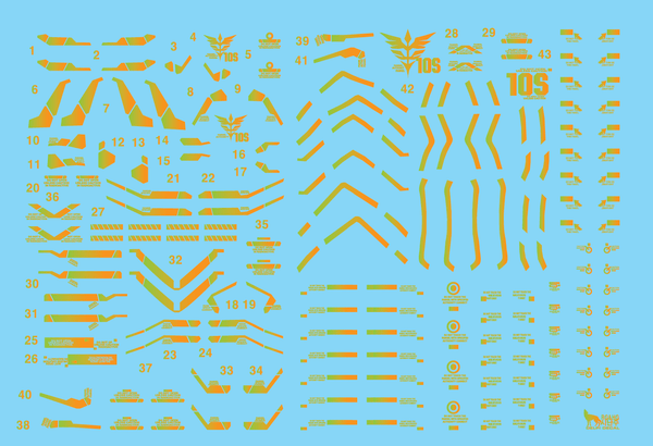 Delpi Gold Holo Water Decal For RG HG Sinanju - A-Z Toy Hobby