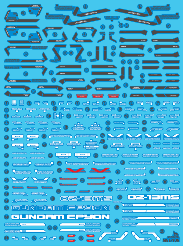 Delpi Water Decal For MG Epyon - A-Z Toy Hobby