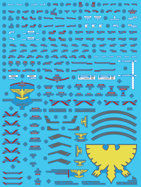 Delpi Holo (Polygonal Patterns) Water Decal For MG Tallgeese - A-Z Toy Hobby