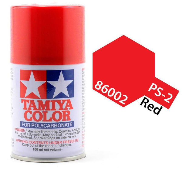 Tamiya 86002 PS-2 Red Polycarbonate Spray Paint 100ml TAM86002 - A-Z Toy Hobby