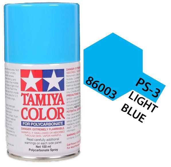 Tamiya 86003 PS-3 Light Blue Polycarbonate Spray Paint 100ml TAM86003 - A-Z Toy Hobby