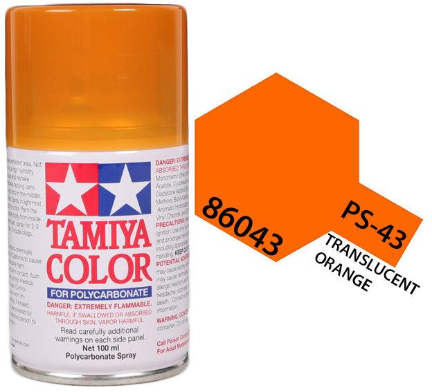 Tamiya 86043 PS-43 Translucent Orange Polycarbonate Spray Paint 100ml TAM86043 - A-Z Toy Hobby