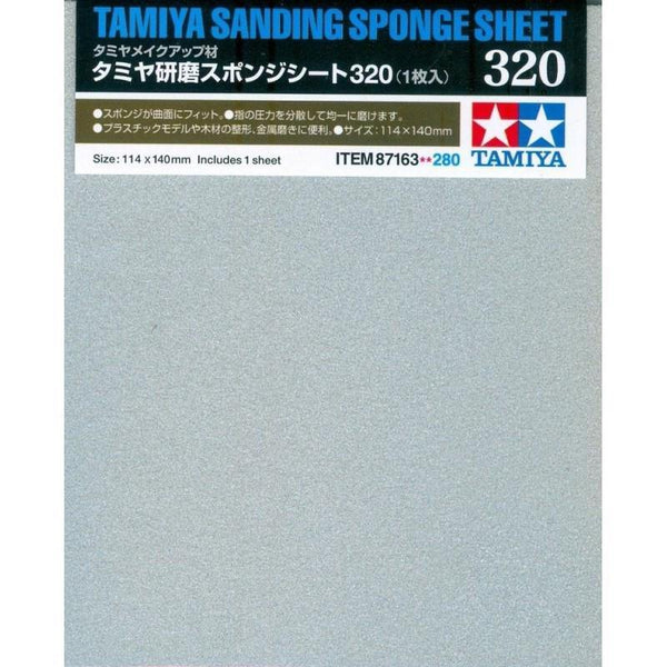 Tamiya 87163 Sanding Sponge 320 Sheet TAM87163 - A-Z Toy Hobby