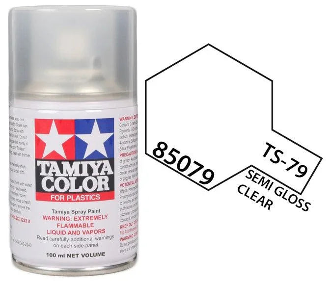 Tamiya 85079 TS-79 Semi Gloss Clear Top Coat Lacquer Spray Paint 100ml TAM85079 - A-Z Toy Hobby