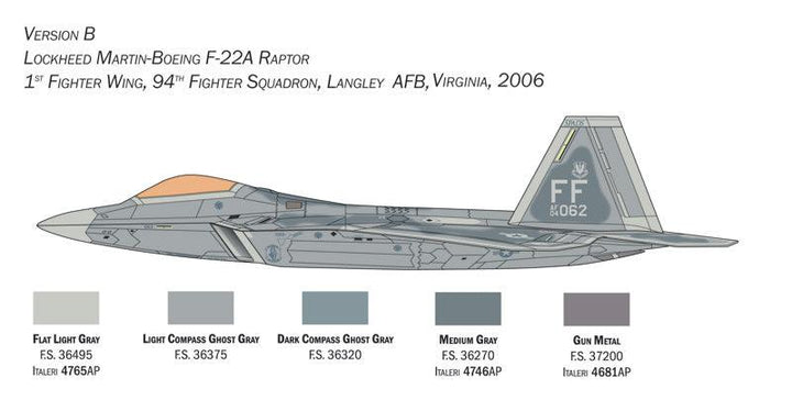 Italeri #2822 F-22A Raptor 1/48 Model Kit - A-Z Toy Hobby