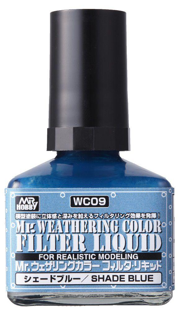 Mr. Hobby WC09 Mr. Weathering Color Filter Liquid Shade Blue 40ml - A-Z Toy Hobby