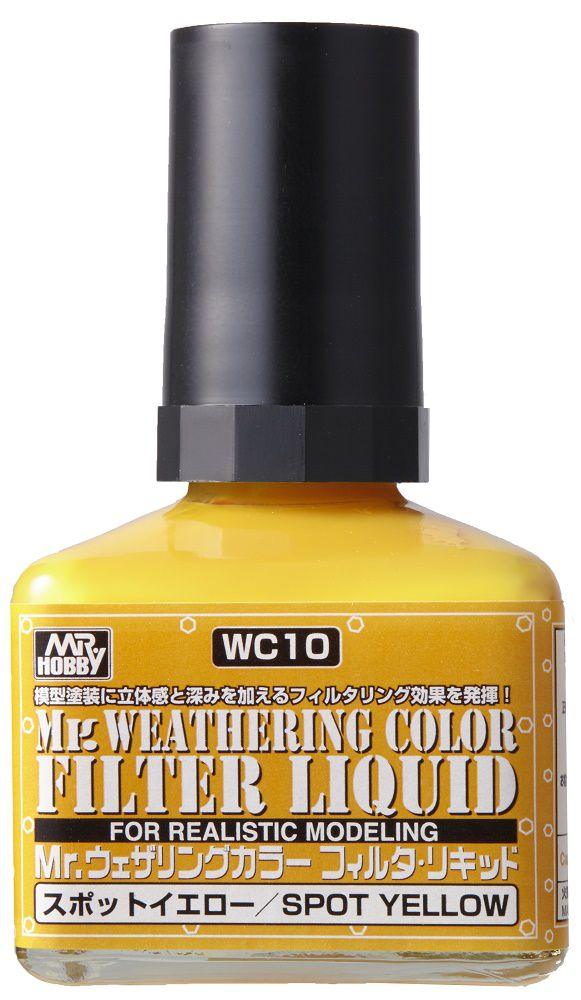 Mr. Hobby WC10 Mr. Weathering Color Filter Liquid Spot Yellow 40ml - A-Z Toy Hobby