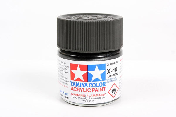 Tamiya 81010 X-10 Gun Metal Acrylic Paint 23ml TAM81010 - A-Z Toy Hobby