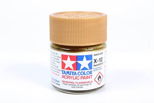 Tamiya 81012 X-12 Gold Leaf Acrylic Paint 23ml TAM81012 - A-Z Toy Hobby