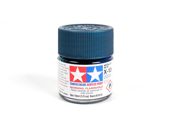 Tamiya 81513 X-13 Metallic Blue Acrylic Mini Paint 10ml TAM81513 - A-Z Toy Hobby