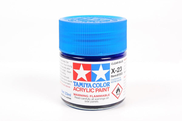 Tamiya 81023 X-23 Clear Blue Acrylic Paint 23ml TAM81023 - A-Z Toy Hobby