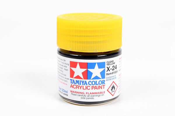 Tamiya 81024 X-24 Clear Yellow Acrylic Paint 23ml TAM81024 - A-Z Toy Hobby