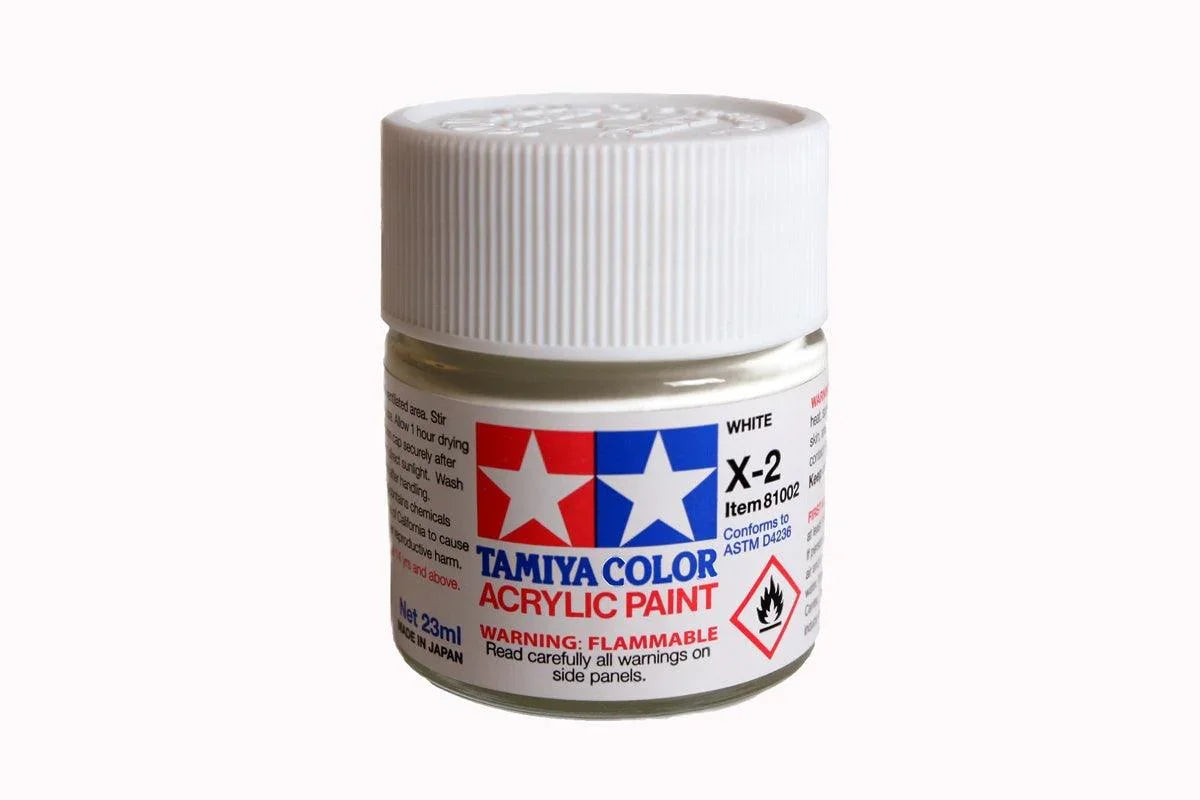 Tamiya 81002 X-2 White Acrylic Paint 23ml TAM81002 - A-Z Toy Hobby