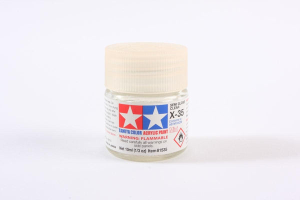 Tamiya 81535 X-35 Semi Gloss Clear Acrylic Mini Paint 10ml TAM81535 - A-Z Toy Hobby