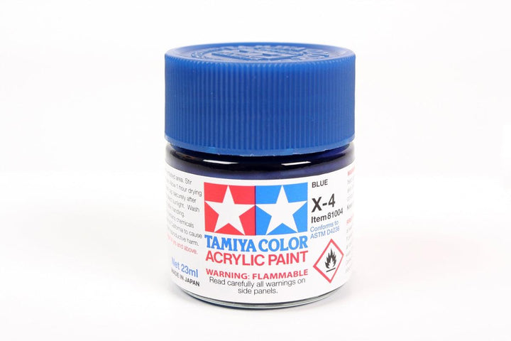 Tamiya 81004 X-4 Blue Acrylic Paint 23ml TAM81004 - A-Z Toy Hobby