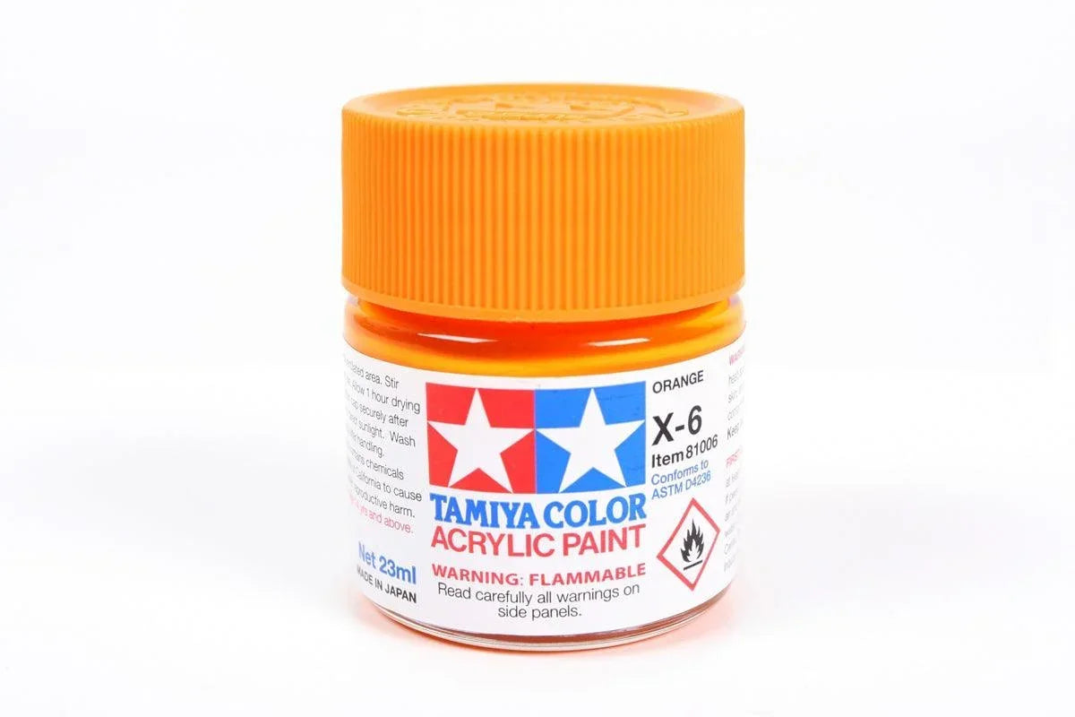 Tamiya 81006 X-6 Orange Acrylic Paint 23ml TAM81006 - A-Z Toy Hobby