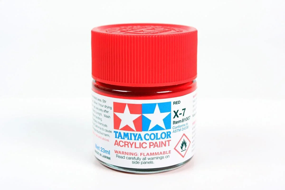 Tamiya 81007 X-7 Red Acrylic Paint 23ml TAM81007 - A-Z Toy Hobby
