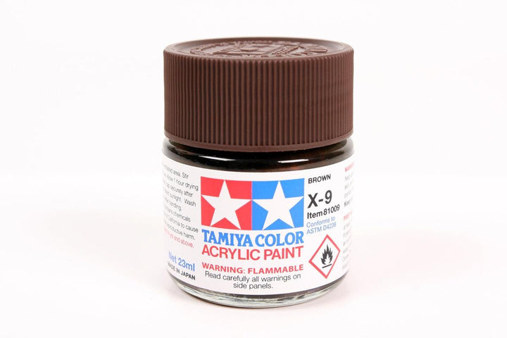 Tamiya 81009 X-9 Brown Acrylic Paint 23ml TAM81009 - A-Z Toy Hobby