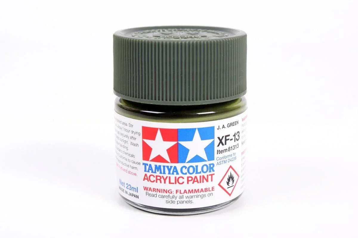 Tamiya 81313 XF-13 J.A. Green Acrylic Paint 23ml TAM81313 - A-Z Toy Hobby