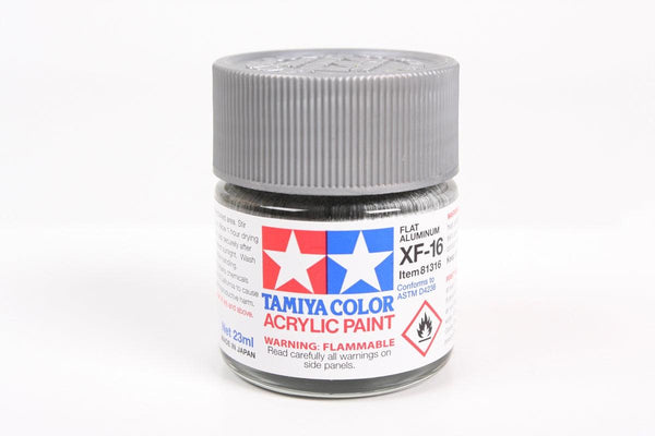 Tamiya 81316 XF-16 Flat Aluminum Acrylic Paint 23ml TAM81316 - A-Z Toy Hobby