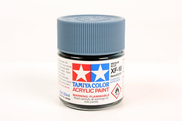 Tamiya 81318 XF-18 Medium Blue Acrylic Paint 23ml TAM81318 - A-Z Toy Hobby