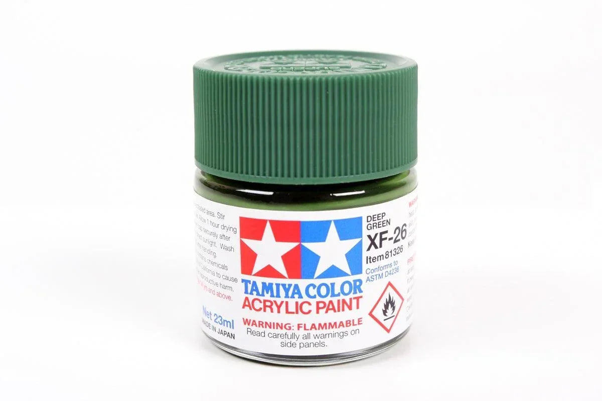 Tamiya 81326 XF-26 Deep Green Acrylic Paint 23ml TAM81326 - A-Z Toy Hobby