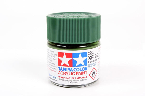 Tamiya 81326 XF-26 Deep Green Acrylic Paint 23ml TAM81326 - A-Z Toy Hobby