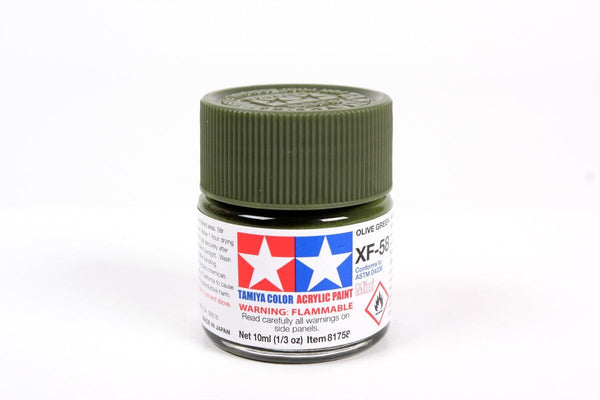 Tamiya 81758 XF-58 Olive Green Acrylic Mini Paint 10ml TAM81758 - A-Z Toy Hobby