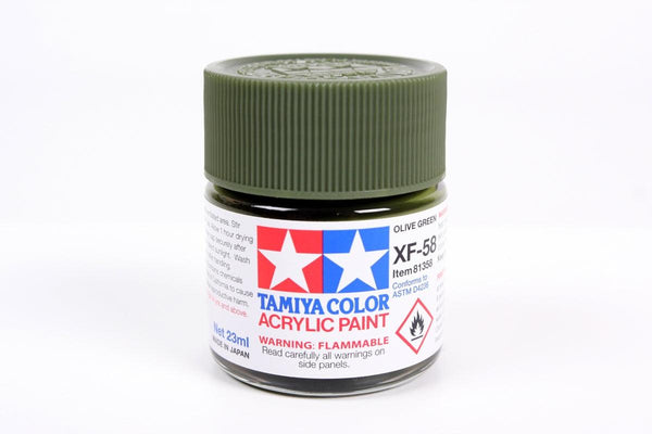 Tamiya 81358 XF-58 Olive Green Acrylic Paint 23ml TAM81358 - A-Z Toy Hobby