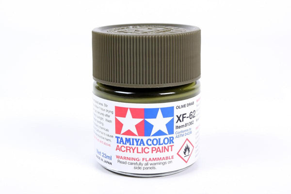 Tamiya 81362 XF-62 Olive Drab Acrylic Paint 23ml TAM81362 - A-Z Toy Hobby