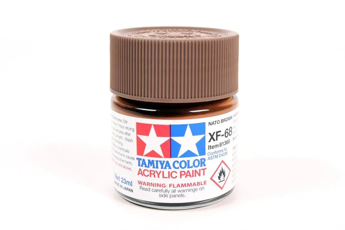 Tamiya 81368 XF-68 Nato Brown Acrylic Paint 23ml TAM81368 - A-Z Toy Hobby