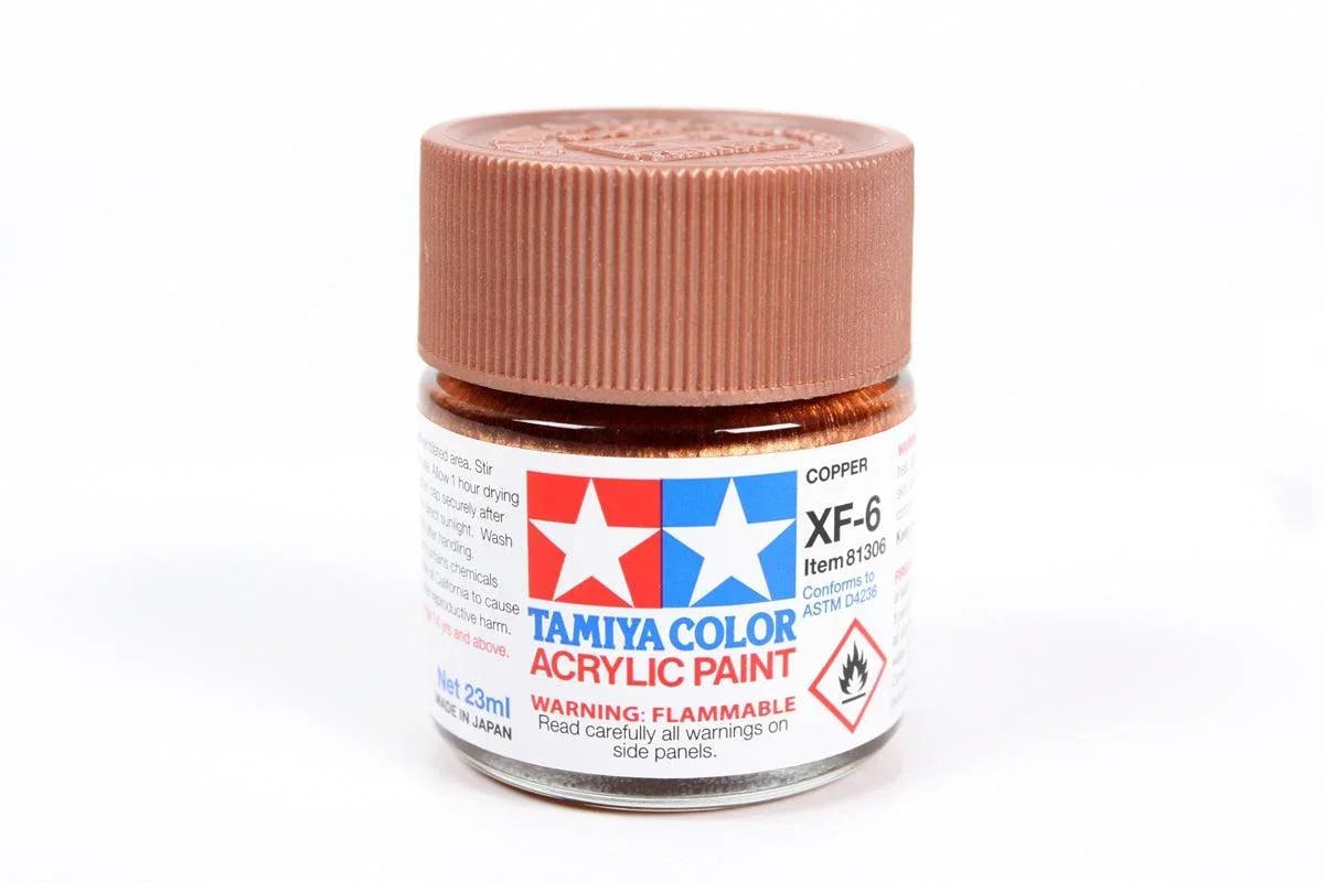 Tamiya 81306 XF-6 Copper Acrylic Paint 23ml TAM81306 - A-Z Toy Hobby