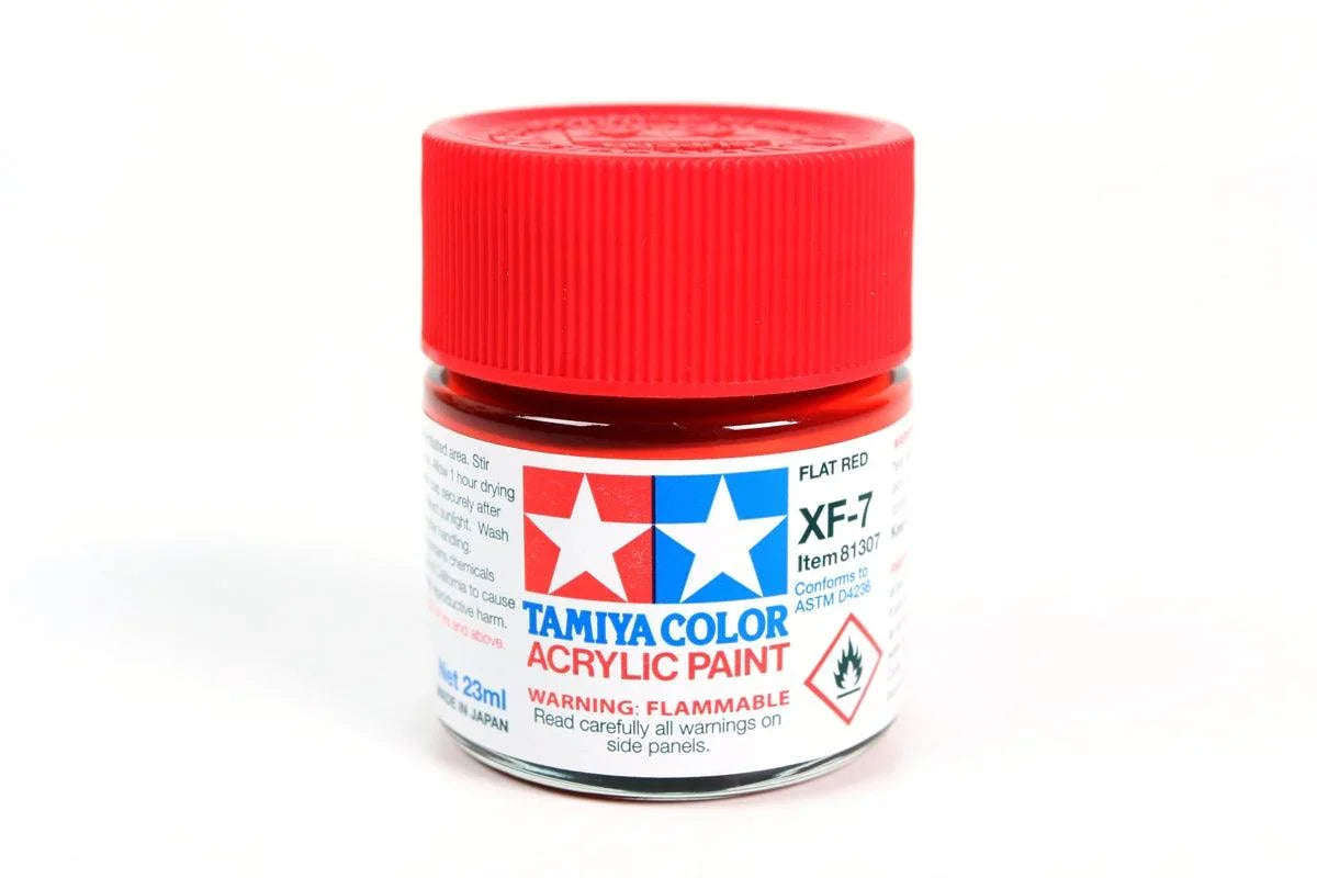 Tamiya 81307 XF-7 Flat Red Acrylic Paint 23ml TAM81307 - A-Z Toy Hobby